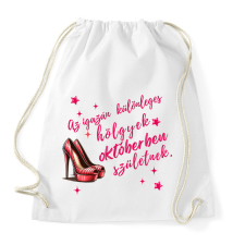 PRINTFASHION Szülinap október tűsarkú  - Sportzsák, Tornazsák - Fehér tornazsák