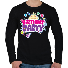 PRINTFASHION Szülinapi party - Férfi hosszú ujjú póló - Fekete