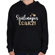 PRINTFASHION szülinapos csajszi - Gyerek kapucnis pulóver - Fekete gyerek pulóver, kardigán