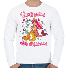 PRINTFASHION Szülinapos kis hableány - Férfi pulóver - Fehér férfi pulóver, kardigán