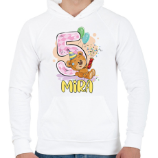 PRINTFASHION Szülinapos - Számmal, névvel - Férfi kapucnis pulóver - Fehér