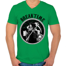 PRINTFASHION Szünet - Férfi V-nyakú póló - Zöld férfi póló
