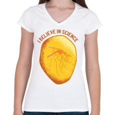 PRINTFASHION Szúnyog gyantában - Női V-nyakú póló - Fehér