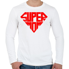 PRINTFASHION Szuper Anya - Férfi hosszú ujjú póló - Fehér