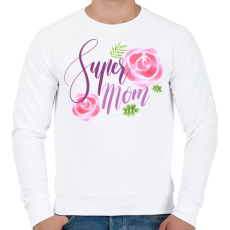 PRINTFASHION Szuper Anya - Férfi pulóver - Fehér
