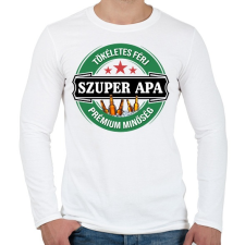 PRINTFASHION Szuper Apa - Férfi hosszú ujjú póló - Fehér férfi póló