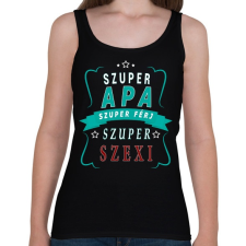 PRINTFASHION Szuper Apa! - Női atléta - Fekete női trikó