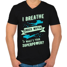PRINTFASHION Szuper búvár - Férfi V-nyakú póló - Fekete
