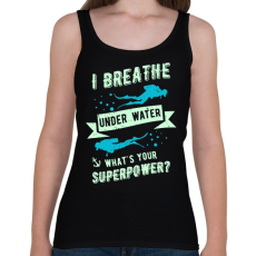 PRINTFASHION Szuper búvár - Női atléta - Fekete