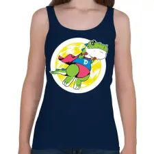 PRINTFASHION Szuper dínó - Női atléta - Sötétkék női trikó