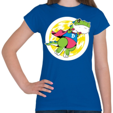 PRINTFASHION Szuper dínó - Női póló - Királykék
