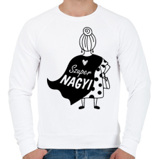 PRINTFASHION Szuper nagyi - Férfi pulóver - Fehér