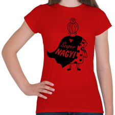 PRINTFASHION Szuper nagyi - Női póló - Piros férfi póló