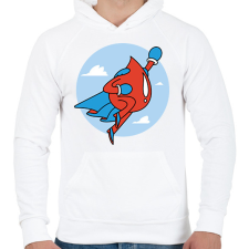 PRINTFASHION Szuper véradó - Férfi kapucnis pulóver - Fehér férfi pulóver, kardigán