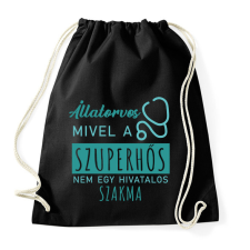 PRINTFASHION Szuperhős - Állatorovos - Sportzsák, Tornazsák - Fekete tornazsák