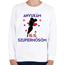 PRINTFASHION Szuperhős anyuka - Gyerek pulóver - Fehér gyerek pulóver, kardigán