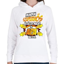 PRINTFASHION Szuperhős apa - Női kapucnis pulóver - Fehér női pulóver, kardigán