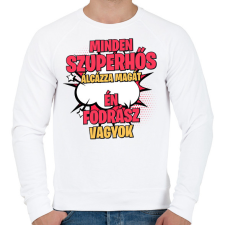 PRINTFASHION SZUPERHŐS FORDÁSZ - Férfi pulóver - Fehér férfi pulóver, kardigán