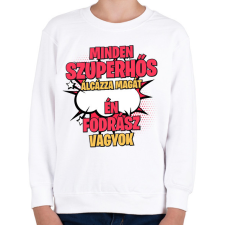 PRINTFASHION SZUPERHŐS FORDÁSZ - Gyerek pulóver - Fehér gyerek pulóver, kardigán