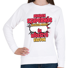 PRINTFASHION SZUPERHŐS HEGESZTŐ - Női pulóver - Fehér