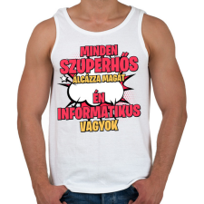 PRINTFASHION SZUPERHŐS INFORMATIKUS - Férfi atléta - Fehér női trikó