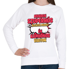 PRINTFASHION SZUPERHŐS KAMIONOS - Női pulóver - Fehér