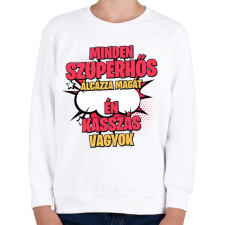 PRINTFASHION SZUPERHŐS KASSZÁS - Gyerek pulóver - Fehér gyerek pulóver, kardigán