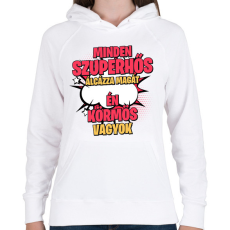 PRINTFASHION SZUPERHŐS KÖRMÖS - Női kapucnis pulóver - Fehér