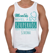 PRINTFASHION Szuperhős - Mentős - Férfi atléta - Fehér atléta, trikó