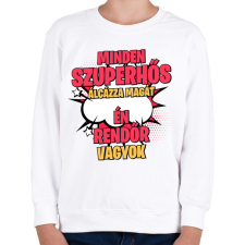 PRINTFASHION SZUPERHŐS RENDŐR - Gyerek pulóver - Fehér gyerek pulóver, kardigán