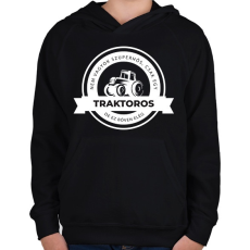 PRINTFASHION Szuperhős Traktoros - Gyerek kapucnis pulóver - Fekete