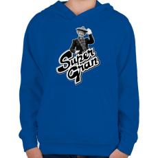 PRINTFASHION Szupernagyi - Retro TV sorozat 80's - Gyerek kapucnis pulóver - Királykék