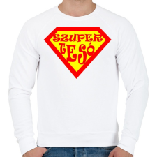 PRINTFASHION Szupertesó - Férfi pulóver - Fehér férfi pulóver, kardigán