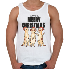 PRINTFASHION Szurikáta karácsony - Férfi atléta - Fehér atléta, trikó