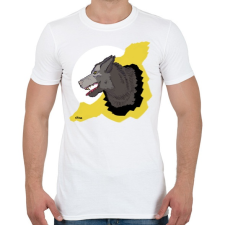 PRINTFASHION Szürke Farkas - Férfi póló - Fehér férfi póló