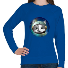 PRINTFASHION Szürke űrcica - Női pulóver - Királykék