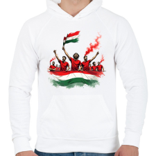 PRINTFASHION Szurkolók - Férfi kapucnis pulóver - Fehér férfi pulóver, kardigán