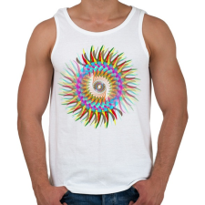 PRINTFASHION szúrós mandala - Férfi atléta - Fehér atléta, trikó