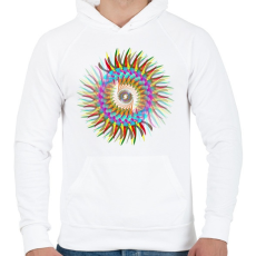 PRINTFASHION szúrós mandala - Férfi kapucnis pulóver - Fehér