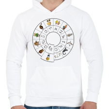 PRINTFASHION Szűz - Férfi kapucnis pulóver - Fehér férfi pulóver, kardigán