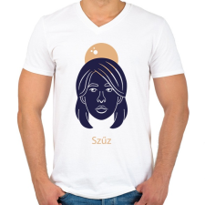 PRINTFASHION Szűz minta - Férfi V-nyakú póló - Fehér férfi póló