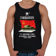 PRINTFASHION t34-commander - Férfi atléta - Fekete atléta, trikó