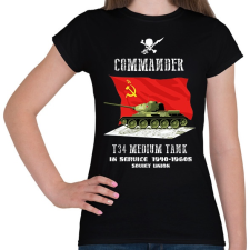 PRINTFASHION t34-commander - Női póló - Fekete női póló