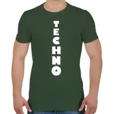 PRINTFASHION T E C H N O - Férfi póló - Katonazöld férfi póló