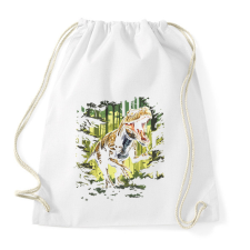 PRINTFASHION T-rex az erdőben - Sportzsák, Tornazsák - Fehér tornazsák