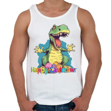 PRINTFASHION T-rex dínó húsvéti tojások - Férfi atléta - Fehér atléta, trikó