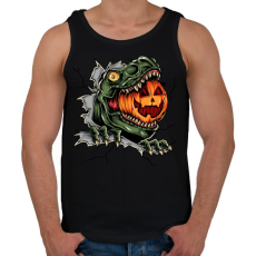 PRINTFASHION T-rex es a Halloween tökfej - Férfi atléta - Fekete