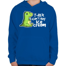PRINTFASHION T-REX fagyi - Gyerek kapucnis pulóver - Királykék