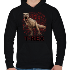 PRINTFASHION T-REX - Férfi kapucnis pulóver - Fekete férfi pulóver, kardigán