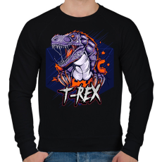 PRINTFASHION t-rex - Férfi pulóver - Fekete